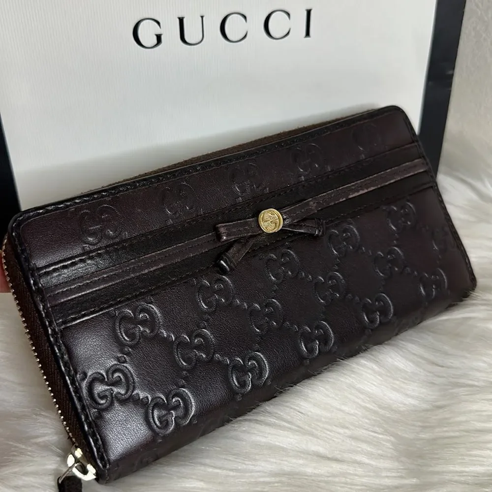 💯Authentic Guccissima Zipped Around Long Wallet 🍀